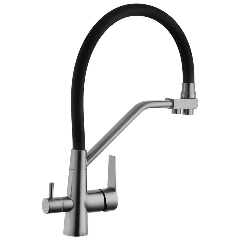 Змішувач для кухні з підключенням до фільтра Kroner KRP Edelstahl Klassisch - PVD03817BLK Фото - 5