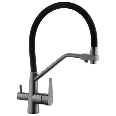 Смеситель для кухни с подключением к фильтру Kroner KRP Edelstahl Klassisch - PVD03817BLK