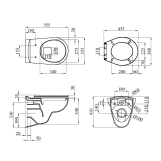 Унітаз підвісний безобідковий Kroner Oker WHI533536 RIMLESS з сидінням (KO533536WHIR) Фото - 1