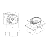 Кухонна мийка Kroner KRP Komposit GRA - 6250 Фото - 1