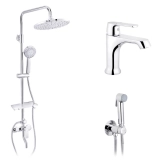 Набор 3 в 1 душова система Kroner Armada-C064K + змішувач Armada-C010 + змішувач Bidet-C082