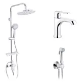 Набор 3 в 1 душевая система Kroner Armada-C064K + смеситель Armada-C010 + смеситель Bidet-C082
