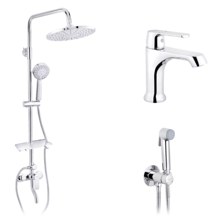 Набор 3 в 1 душевая система Kroner Armada-C064K + смеситель Armada-C010 + смеситель Bidet-C082