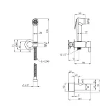 Набор 3 в 1 душевая система Kroner Armada-W063 + смеситель Armada-W010 + смеситель Bidet-C082 Фото - 2