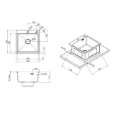 Комплект кухонная мойка Kroner Gebürstet-5050HM + смеситель Küche-C031GRA + дозатор Spender-016 Фото - 4