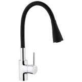 Комплект кухонна мийка Kroner Gebürstet-6050HM + змішувач Küche-C031BLK + дозатор Spender-016 Фото - 3