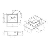 Комплект кухонна мийка Kroner Gebürstet-6050HM + змішувач Küche-C031GRA + дозатор Spender-016 Фото - 6