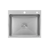 Комплект кухонна мийка Kroner Gebürstet-6050HM + змішувач Ersel-C03111BLK + дозатор Spender-016 Фото - 1