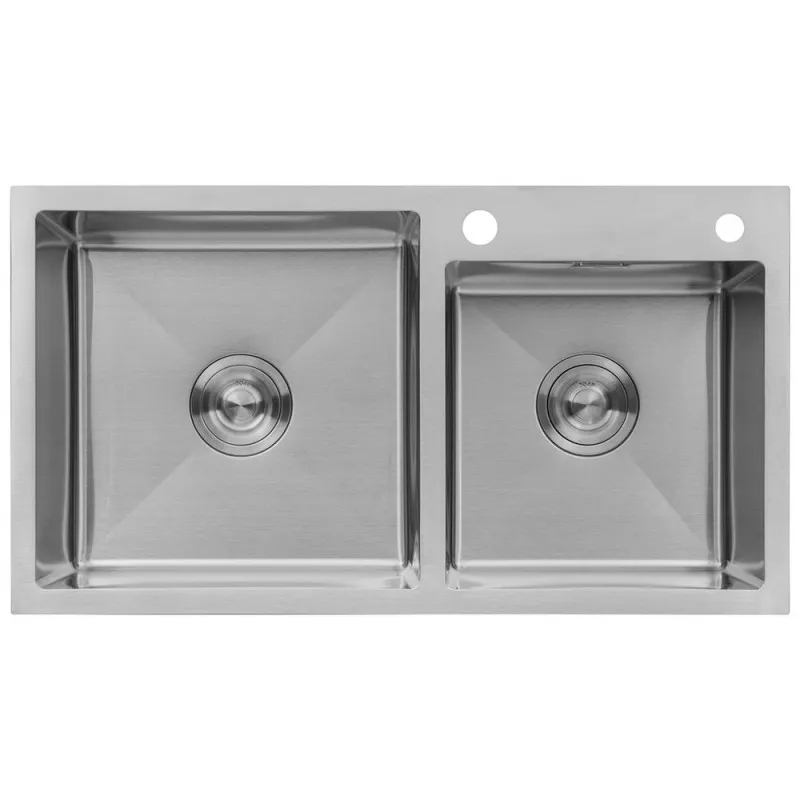 Комплект кухонная мойка Kroner Gebürstet-7843ZHM + смеситель Edelstahl Klassisch-ESG03815BLK + дозатор Spender-016 Фото - 3