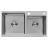 Комплект кухонная мойка Kroner Gebürstet-7843ZHM + смеситель Edelstahl Klassisch-ESG03815BLK + дозатор Spender-016 Фото - 3