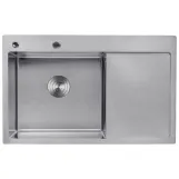 Комплект кухонна мийка Kroner Gebürstet-7849LHM + змішувач Edelstahl Klassisch-ESG03815BLK + дозатор Spender-016 Фото - 3
