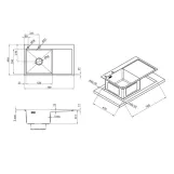 Комплект кухонна мийка Kroner Gebürstet-7849LHM + змішувач Edelstahl Klassisch-ESG03815BLK + дозатор Spender-016 Фото - 4