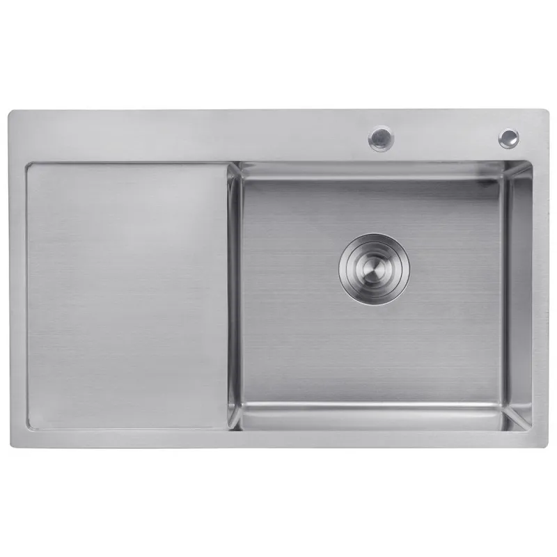 Комплект кухонная мойка Kroner Gebürstet-7849RHM + смеситель Edelstahl Klassisch-ESG03815BLK+ дозатор Spender-016 Фото - 3