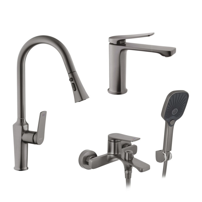 Набор смесителей Kroner Makon-GRP060 + смеситель Makon-GRP030-T + смеситель Makon-GRP010