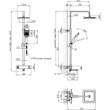 Набор 2 в 1 душова система Kroner Makon-C063 + змішувач Makon-C010 Фото - 7