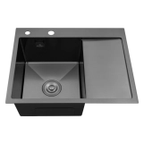 Кухонна мийка Kroner KRP Schwarze - 6350HM PVD (3.0/1.0 мм) Фото - 2