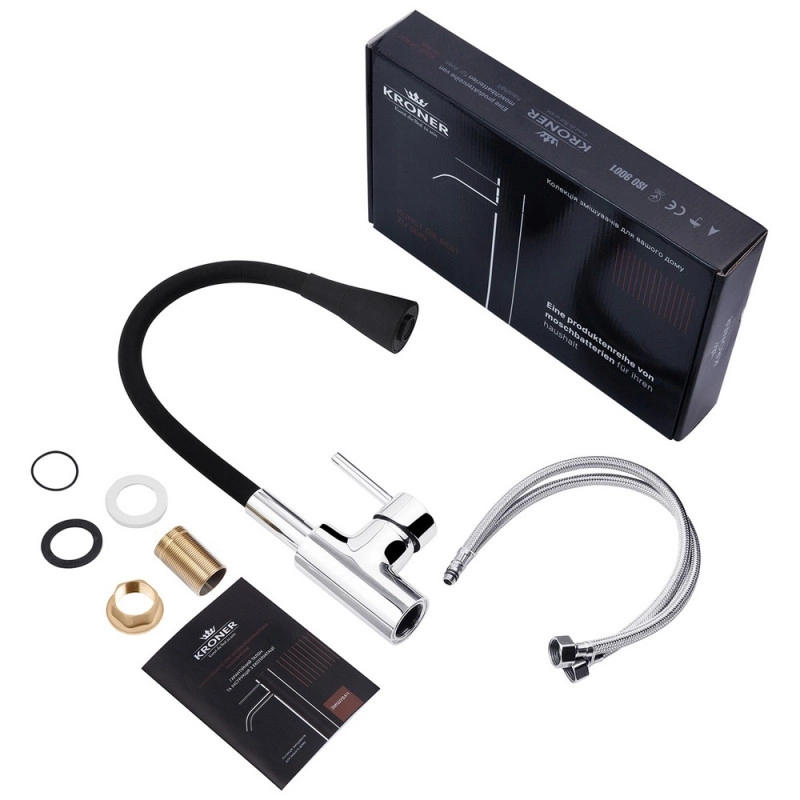 Смеситель для кухни Kroner KRP Küche - C031BLK Фото - 1