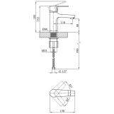 Смеситель для раковины Kroner KRM Oker - C010 Фото - 5