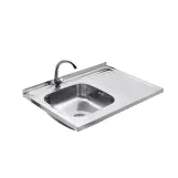 Набор кухонная мойка Kroner KRP Polierte - 6080L (0.6 мм) + смеситель для кухни Agua Leon - C032