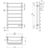 Сушарка для рушників водяна Kroner KRP Prima WT900x500-8 Фото - 1