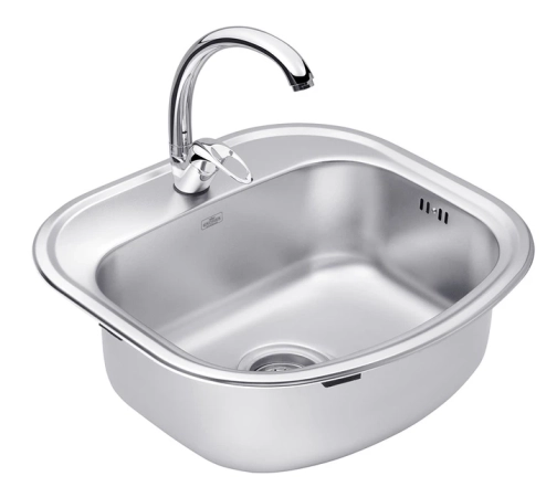 Набор кухонная мойка Kroner KRP Satin - 4749 (0.8 мм) + смеситель для кухни Agua Leon - C032