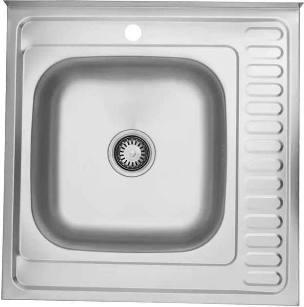 Набір кухонна мийка Kroner KRP Satin - 6060L (0.6 мм) + змішувач для кухні Agua Leon - C032 Фото - 1