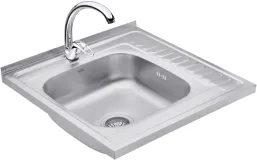 Набір кухонна мийка Kroner KRP Satin - 6060L (0.6 мм) + змішувач для кухні Agua Leon - C032