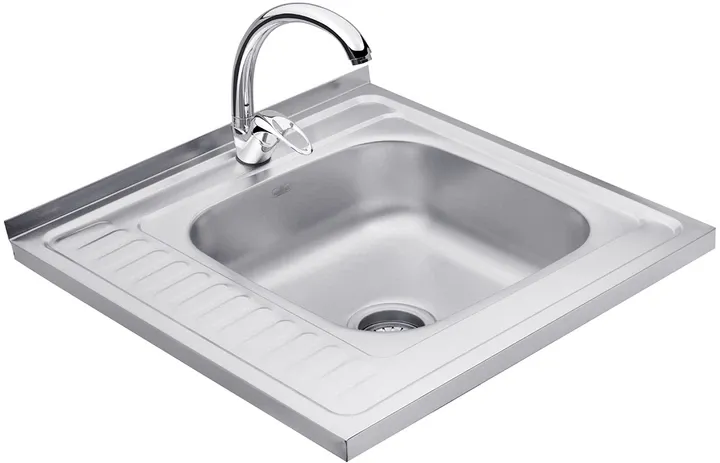 Набор кухонная мойка Kroner KRP Satin - 6060R (0.6 мм) + смеситель для кухни Agua Leon - C032