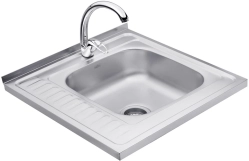 Набір кухонна мийка Kroner KRP Satin - 6060R (0.6 мм) + змішувач для кухні Agua Leon - C032