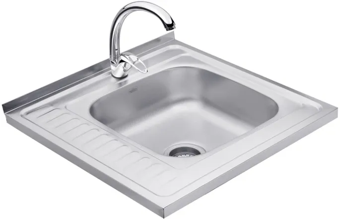 Набор кухонная мойка Kroner KRP Satin - 6060R (0.6 мм) + смеситель для кухни Agua Leon - C032