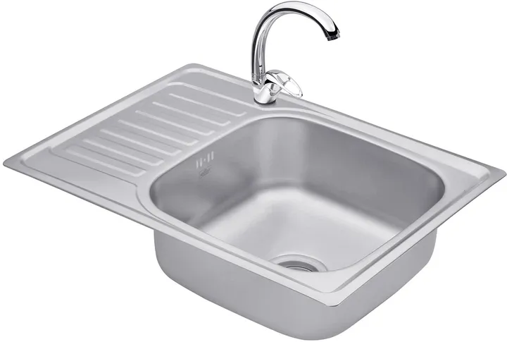 Набір кухонна мийка Kroner KRP Satin - 6950 (0.8мм) + змішувач для кухні Agua Leon - C032