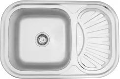 Набір кухонна мийка Kroner KRP Satin - 7549 (0.8мм) + змішувач для кухні Agua Leon - C032 Фото - 1
