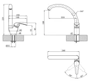 Набір кухонна мийка Kroner KRP Satin - 7848 (0.8мм) + змішувач для кухні Agua Leon - C032 Фото - 4