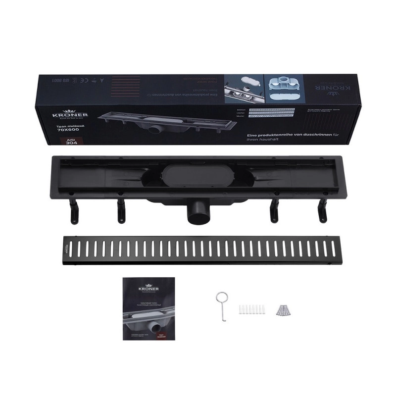 Трап линейный Kroner KRP Harz SCH60 Sektion Schwarz Фото - 1