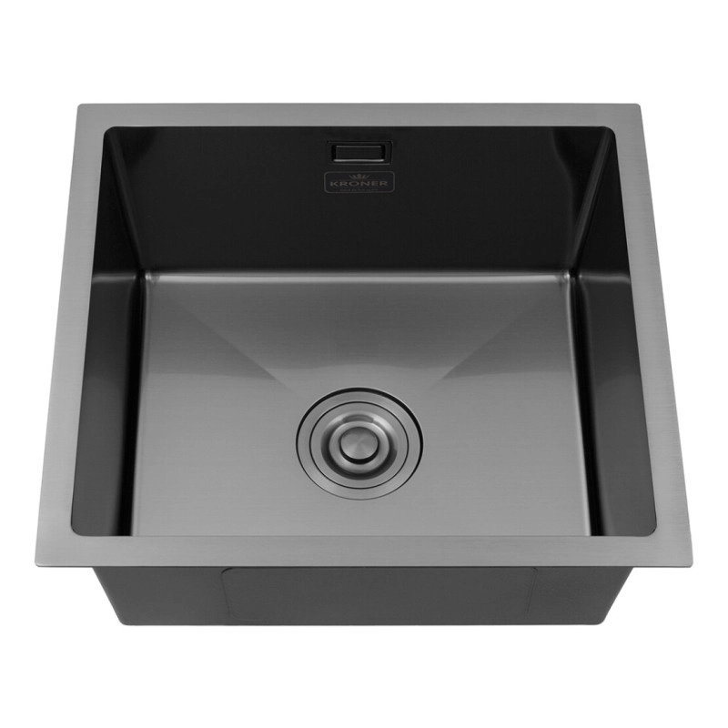 Кухонна мийка Kroner KRP Schwarze - 4843HM PVD (3.0/1.0 мм) Фото - 2