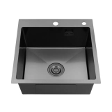 Кухонна мийка Kroner KRP Schwarze - 5050HM PVD (3.0/1.0 мм) Фото - 2
