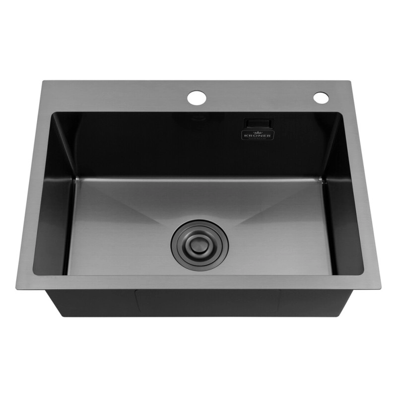 Кухонная мойка Kroner KRP Schwarze - 5843HM PVD (3.0/1.0 мм) Фото - 2