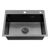 Кухонная мойка Kroner KRP Schwarze - 5843HM PVD (3.0/1.0 мм) Фото - 2