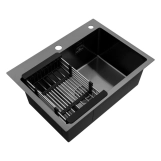 Кухонная мойка Kroner KRP Schwarze - 5843HM PVD (3.0/1.0 мм) Фото - 3