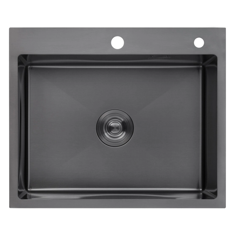 Кухонна мийка Kroner KRP Schwarze - 6050HM PVD (3.0/1.0 мм)