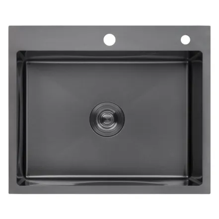 Кухонна мийка Kroner KRP Schwarze - 6050HM PVD (3.0/1.0 мм)