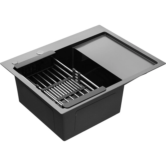 Кухонная мойка Kroner KRP Schwarze - 6350LHM PVD (3.0/1.0 мм) Фото - 2
