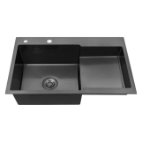 Кухонна мийка Kroner KRP Schwarze - 7848LHM PVD (3.0/1.0 мм) Фото - 2