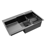 Кухонна мийка Kroner KRP Schwarze - 7848RHM PVD (3.0/1.0 мм) Фото - 3