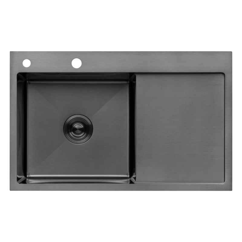 Кухонная мойка Kroner KRP Schwarze - 7849LHM PVD (3.0/1.0 мм)