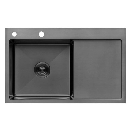 Кухонна мийка Kroner KRP Schwarze - 7849LHM PVD (3.0/1.0 мм)