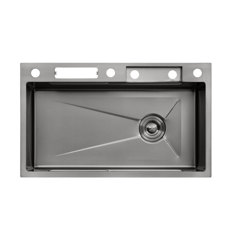 Кухонна мийка Kroner KRP Schwarze - SET7545NB PVD (3.0/0.8 мм) Фото - 13