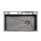 Кухонна мийка Kroner KRP Schwarze - SET7545NB PVD (3.0/0.8 мм) Фото - 13