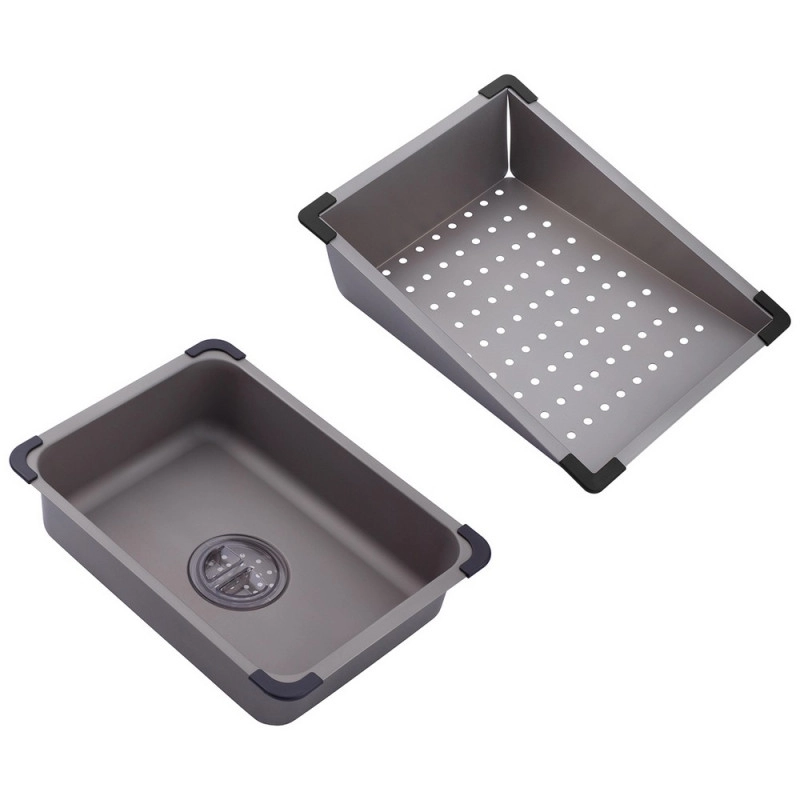 Кухонна мийка Kroner KRP Schwarze - SET7545NG PVD (3.0/0.8 мм) Фото - 7