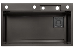 Кухонна мийка Kroner KRP Schwarze - SET7545HM PVD (3.0/0.8 мм) Фото - 1